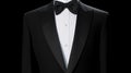 a black tuxedo with a white shirt and bow tie Royalty Free Stock Photo