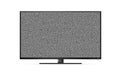 Black TV flat screen stand with white noise, mock up isolated. B Royalty Free Stock Photo