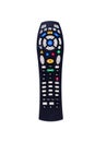 Black tv remote control front view isolated on white Royalty Free Stock Photo