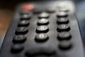 Black TV remote keypad close up Royalty Free Stock Photo