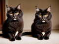 black twin cat made with generative ai