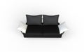 Black Two Seat Sofa With White Pillows