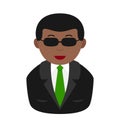 Black Tycoon Avatar Flat Icon on White Royalty Free Stock Photo