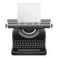 Black typewriter mockup, realistic style