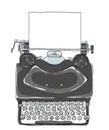 Black Typewriter with paper art illustration