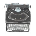 Black Typewriter vintage illustration