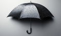 A black umbrella with raindrops on it Royalty Free Stock Photo