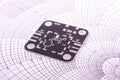 Black unassembled PCB on the Smith chart Royalty Free Stock Photo