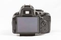 Black unbranded DSLR camera isolated on white background Royalty Free Stock Photo