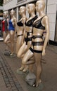 Black underwear on mannequins display on a street Royalty Free Stock Photo