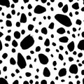 Black uneven specks, spots, blobs seamless pattern Royalty Free Stock Photo