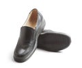 Black unisex leather shoes