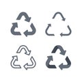 Black universal recycling symbol flat icon set Royalty Free Stock Photo