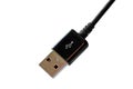 Black Universal Serial Bus USB cable on white background Royalty Free Stock Photo