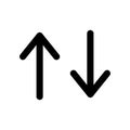 Black Up and Down Icon Image. Arrow Sign and Symbol Vector