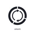 black update isolated vector icon. simple element illustration from infographics concept vector icons. update editable logo symbol