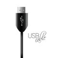 Black USB cable isolated Royalty Free Stock Photo