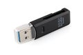 Black USB card reader isolated on white background Royalty Free Stock Photo