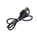 Black usb data cable for gadget on white Royalty Free Stock Photo