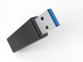 Black USB flash drive isolated on white background. Royalty Free Stock Photo