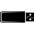 Black USB flash drive with USBA connector isolated on transparent background for digital storage and data transfer Royalty Free Stock Photo