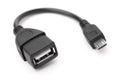 Black USB OTG cable Royalty Free Stock Photo