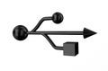 Black usb sign Royalty Free Stock Photo