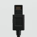 Black USB Type B plug connector, designed for connecting devices like printers or Royalty Free Stock Photo
