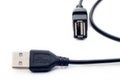 Black usb type-A male and female cable