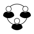 Black user chain icon vector illustration on white background