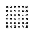 Black User Interface Icon Set Collection Flat Vector Symbols Isolated on White Royalty Free Stock Photo