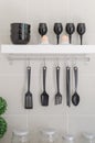 Black utensil hang on wall Royalty Free Stock Photo