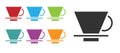 Black V60 coffee maker icon isolated on white background. Set icons colorful. Vector Illustration Royalty Free Stock Photo