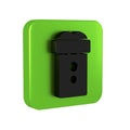 Black Vagina masturbator icon isolated on transparent background. Sex toy for man. Green square button.