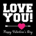 Black Valentines Day banner with typography design