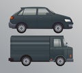 Black van and car vehicle transport mockup Royalty Free Stock Photo