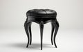 A black vanity stool on a white background -Generative Ai