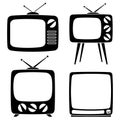 Black various retro tv silhouette set