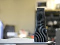 Black vase closeup object printed 3d printer