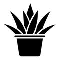 black vector aloe vera icon on white background Royalty Free Stock Photo