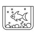 black vector aquarium icon on white background