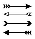 Black vector arrows. Collection four arrows sign set