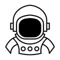 black vector astronaut icon on white background