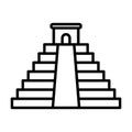black vector aztec temple icon on white background