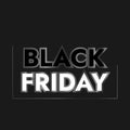Black vector banner with black friday text in silver gradient Royalty Free Stock Photo