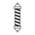 black vector barber pole icon on white background Royalty Free Stock Photo