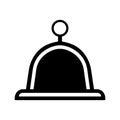 black vector bell icon on white background