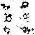 Black vector blots with space for inscriptions. Seth blots on a white background. Design element