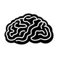 black vector brain icon on white background Royalty Free Stock Photo