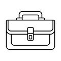 black vector briefcase icon on white background Royalty Free Stock Photo